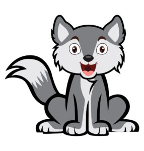 gray wolf sitting vector