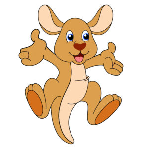 happy kangaroo jumping