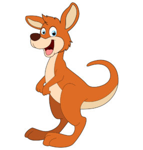 happy orange kangaroo vector