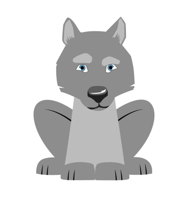 Wolf Simpl simple wolf vector - Design Shop by AquaDigitizing