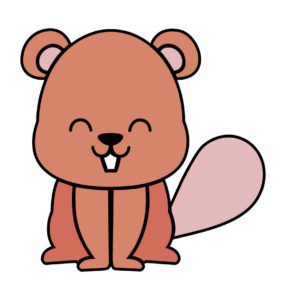 sitting happy beaver