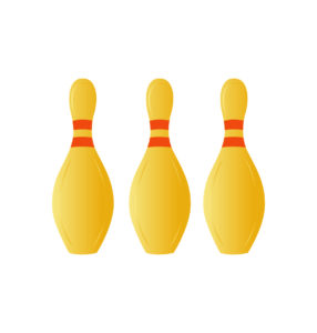 3 Yellow Bowling Vector