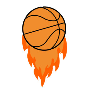 fire basketball vector art