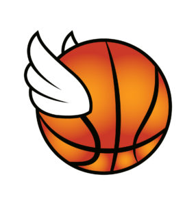 flying basketball  vector