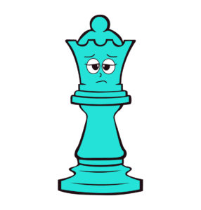 sad queen chess vector