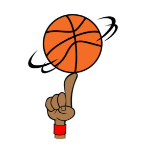 spinning basketball vector