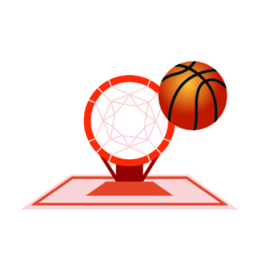 top view of basketball game