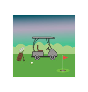 Golf Cart in ground vector