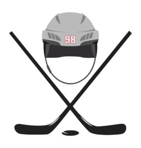 Ice hockey helmet and stick