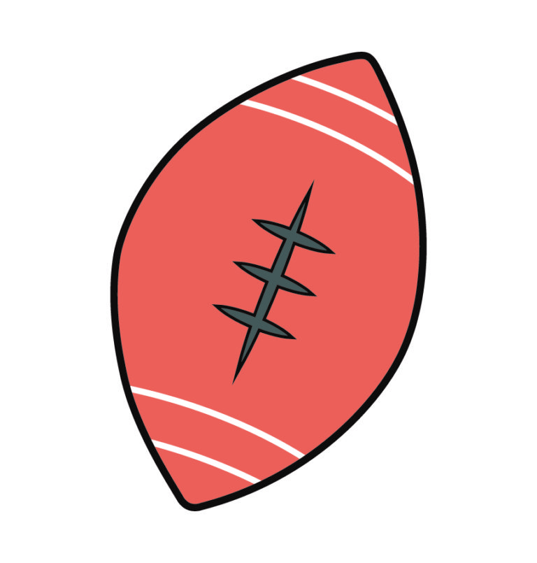 Rugby Ball Simple Royalty - Design Shop by AquaDigitizing
