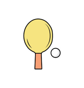 Table Tennis Yellow Ball Vector
