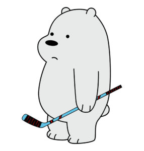 bear play ice hockey