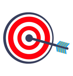 blue and red dart board