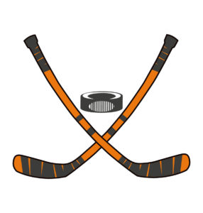 orange ice hockey stick