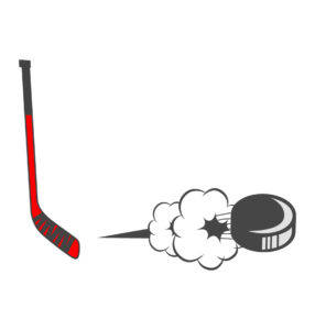 playing ice hockey and puck