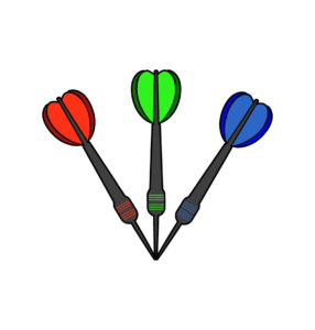 red green blue dart vector