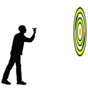 target green dart board vector