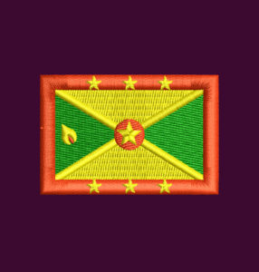 GRENADA EMBROIDERY DESIGN | GRENADA FLAG EMBROIDERY DESIGN | CARRIBEAN COUNTRY EMBROIDERY DESIGN | MACHINE EMBROIDERY FILE