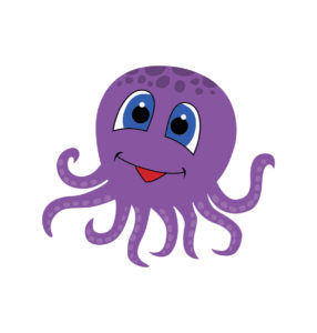Happy octopus cartoon