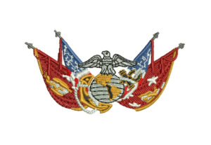 MARINE CORP DESIGN EMBROIDERY DESIGN | MARINE FLAG DESIGN | 2 FLAG EMBROIDERY DESIGN | MACHINE EMBROIDERY FILE