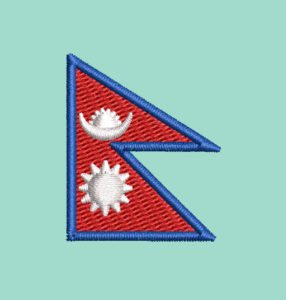NEPAL FLAG EMBROIDERY DESIGN | FLAG OF NEPAL EMBROIDERY DESIGN | NORTHERN COUNTRY EMBROIDERY DESIGN | MACHINE EMBROIDERY FILE