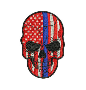 SKULL LOGO EMBROIDERY DESIGN | RED EMBROIDERY DESIGN | USA SKULL EMBROIDERY DESIGN | MACHINE EMBROIDERY FILE