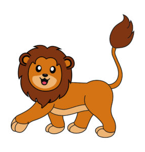happy lion cartoon