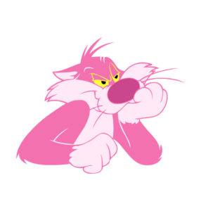 pink cat cartoon