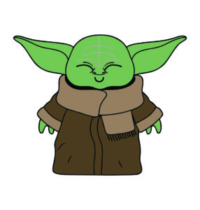 yoda baby cartoon vector