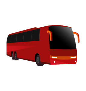 Bus Vector Design In Red Color