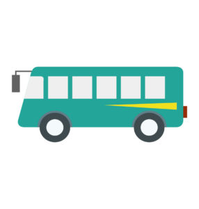 Bus Vector In Green Color