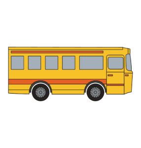 Bus Vector In Orange Color
