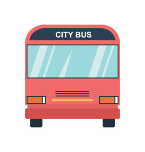 Bus Vector In Pink Color