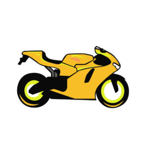 MotorCycle Heavy Bike Vector In Yellow Color
