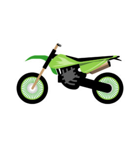 MotorCycle Vector In Green Color