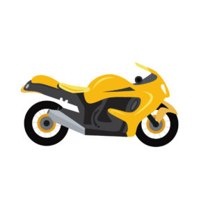 MotorCycle Vectors In Stylish Yellow Color