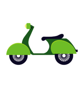MotorCycle Vespa Vector In Green Color