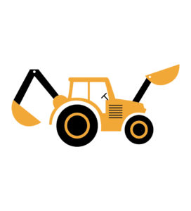 Orange Excavator Vector
