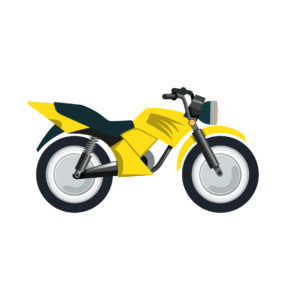 Premium MotorCycle Vector In Yellow Color