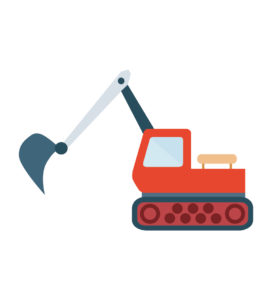 Red Excavator Vector