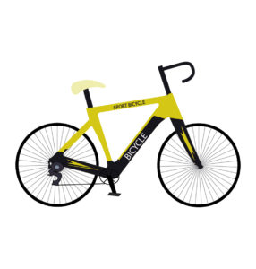 Royalty BiCycle Vector In Yellow Color