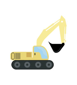Yellow Excavator Vector