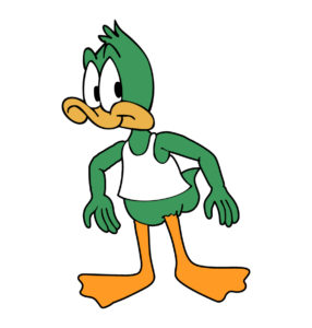 cute plucky duck cartoon vector