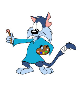 furrball cartoon vector