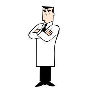 happy professor utonium cartoon