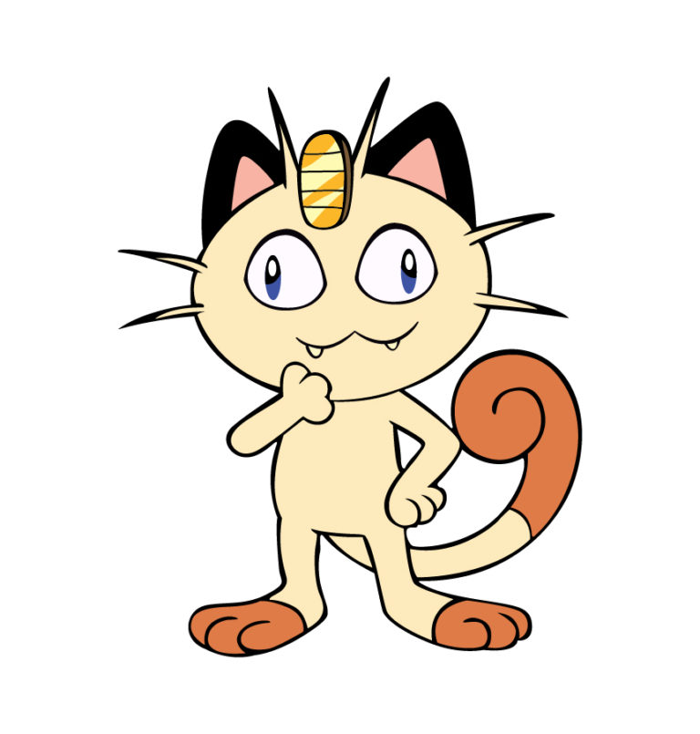 Meah Cartoon meowth cartoon - Design Shop by AquaDigitizing