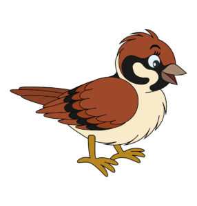 sparrow cartoon vector