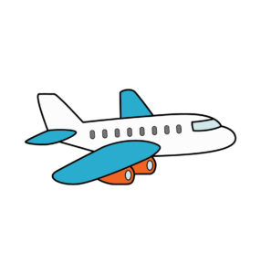 Aeroplane Vector In Multi Color