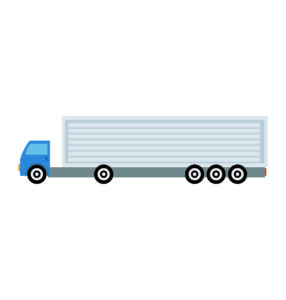 Blue Container Truck Vector