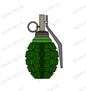 Cartoon Green Grenade Bomb Vector